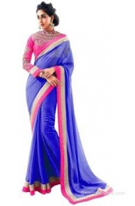 Kajal Sarees Striped Fashion Chiffon Sari